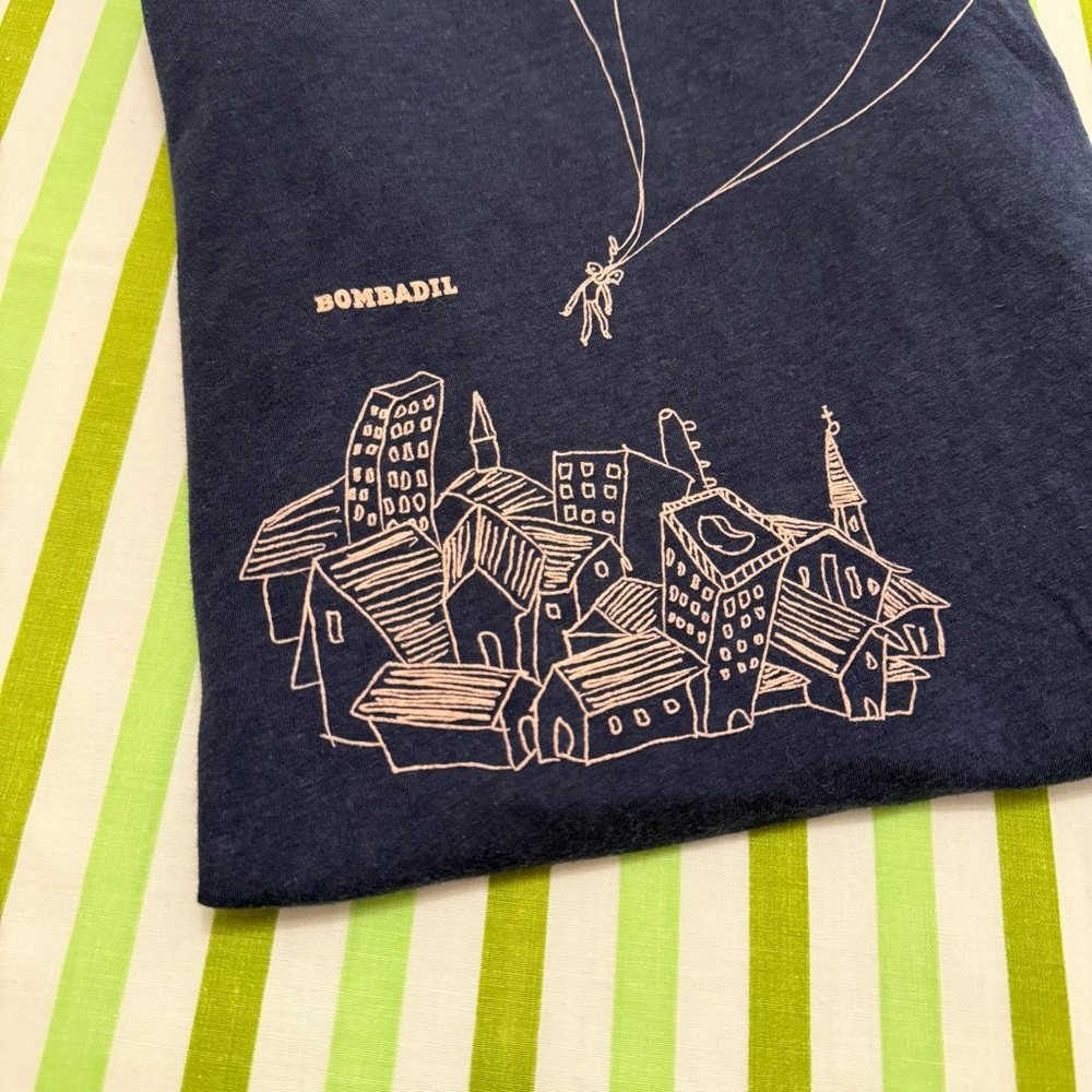 bombadil tarpits and canyonlands blue short sleeve tee - size small